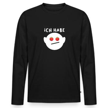 Ich habe Tomaten auf den Augen - Männer Premium Bio Langarmshirt - Schwarz - Vorne - Nico (187cm)