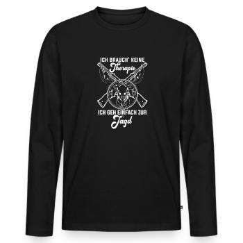 Natur Wald Jäger Jagd Schützen Naturliebhaber Jagd - Männer Premium Bio Langarmshirt - Schwarz - Vorne - Nico (187cm)