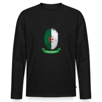 Algeria Flag DNA Country - Männer Premium Bio Langarmshirt - Schwarz - Vorne - Nico (187cm)
