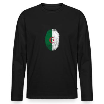 Algeria Flag DNA Country - Männer Premium Bio Langarmshirt - Schwarz - Vorne - Nico (187cm)