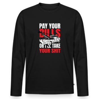 Payez vos factures Conducteur de dépanneuse - T-shirt manches longues Premium bio Homme - noir - Devant - Nico (187cm)