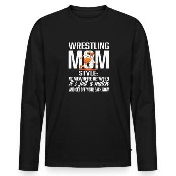 Wrestling Mom Style 01 - Men's Premium Organic Long Sleeve Shirt - black - Front - Nico (187cm)