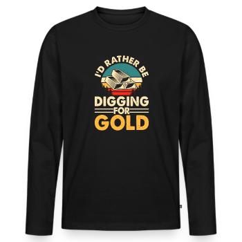 Je préfère creuser pour trouver de l’or - T-shirt manches longues Premium bio Homme - noir - Devant - Nico (187cm)