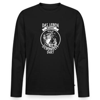 Angler Ende Schonzeit Spruch Angeln Fischen Fischv - Männer Premium Bio Langarmshirt - Schwarz - Vorne - Nico (187cm)