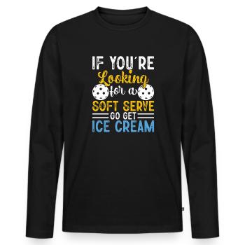 Pickleball si vous êtes à la recherche d’un service moelleux go - T-shirt manches longues Premium bio Homme - noir - Devant - Nico (187cm)