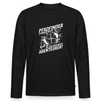 Pfadfinder Stinken Nicht Sie Riechen Nach Abenteue - Männer Premium Bio Langarmshirt - Schwarz - Vorne - Nico (187cm)