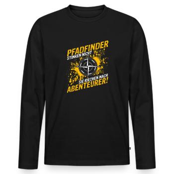 Pfadfinder Stinken Nicht Sie Riechen Nach Abenteue - Männer Premium Bio Langarmshirt - Schwarz - Vorne - Nico (187cm)
