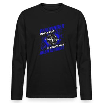 Pfadfinder Stinken Nicht Sie Riechen Nach Abenteue - Männer Premium Bio Langarmshirt - Schwarz - Vorne - Nico (187cm)