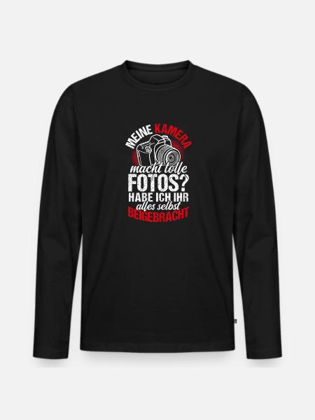 Meine Kamera Macht Tolle Fotos Habe Ich Ihr Beigeb - Männer Premium Bio Langarmshirt - Schwarz