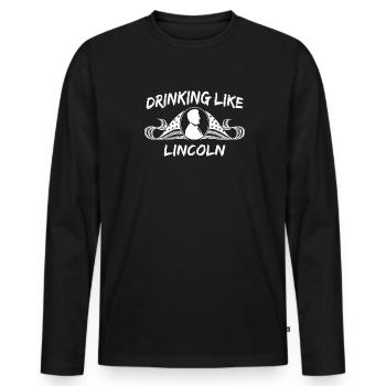 Boire comme Lincoln Independence Day le 4 juillet - T-shirt manches longues Premium bio Homme - noir - Devant - Nico (187cm)