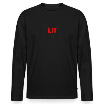 Éclairé super sympa super bon - T-shirt manches longues Premium bio Homme - noir - Devant - Nico (187cm)
