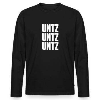 Unzt Unzt Ubtz Techno Musik Festival Outfit - Männer Premium Bio Langarmshirt - Schwarz - Vorne - Nico (187cm)