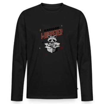 Propriétaire d’animaux Raccoon Whisperer - T-shirt manches longues Premium bio Homme - noir - Devant - Nico (187cm)