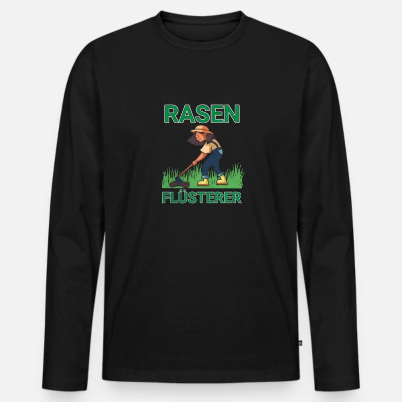 Der Rasen Flüsterer Gartenarbeit Gärtner - Männer Premium Bio Langarmshirt - Schwarz