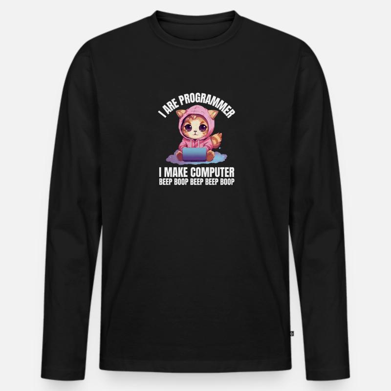 Ich bin Programmierer. Ich mache Computer Beep Männer Premium Bio Langarmshirt
