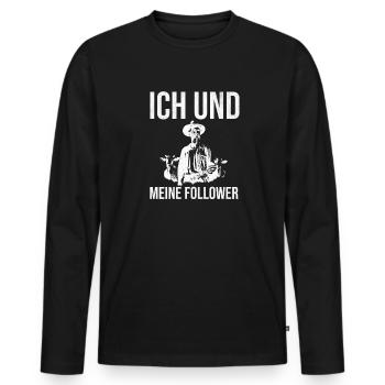 Me and my followers Farmers Farmer Farm - Men's Premium Organic Long Sleeve Shirt - black - Front - Nico (187cm)