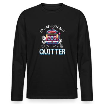 Casino Night Jackpot Winner Not A Quitter - Men's Premium Organic Long Sleeve Shirt - black - Front - Nico (187cm)