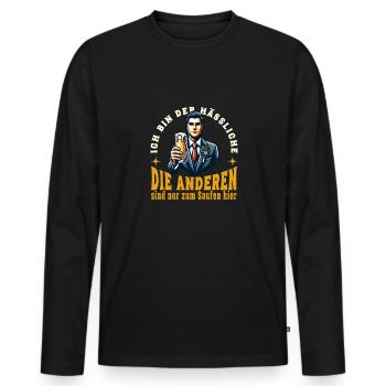 I'm the ugly bachelor party, the others just for the - Men's Premium Organic Long Sleeve Shirt - black - Front - Nico (187cm)