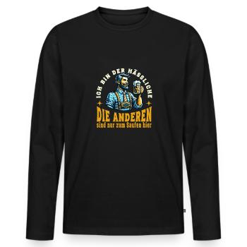 I'm the ugly bachelor party, the others just for the - Men's Premium Organic Long Sleeve Shirt - black - Front - Nico (187cm)
