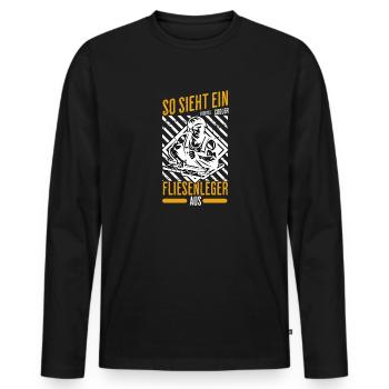 This is what a really cool tiler looks like - Men's Premium Organic Long Sleeve Shirt - black - Front - Nico (187cm)