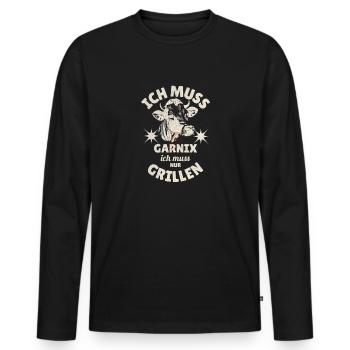 Je dois Garnix, j’ai juste besoin de dire le cricket - T-shirt manches longues Premium bio Homme - noir - Devant - Nico (187cm)