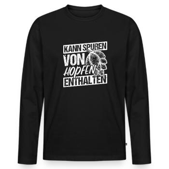 Peut contenir des traces de houblon Houblon Alcool Tri - T-shirt manches longues Premium bio Homme - noir - Devant - Nico (187cm)