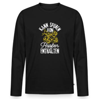 Peut contenir des traces de houblon Houblon Alcool Tri - T-shirt manches longues Premium bio Homme - noir - Devant - Nico (187cm)