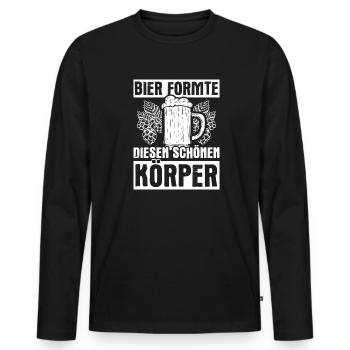 Bier Formte Diesen Schönen Körper Saufen Bier Bier - Männer Premium Bio Langarmshirt - Schwarz - Vorne - Nico (187cm)