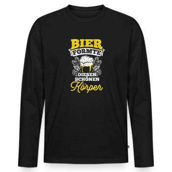 Bier Formte Diesen Schönen Körper Saufen Bier Bier - Männer Premium Bio Langarmshirt - Schwarz - Vorne - Nico (187cm)