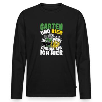 gardener beer drinking beer beer beer pong hops booze - Men's Premium Organic Long Sleeve Shirt - black - Front - Nico (187cm)