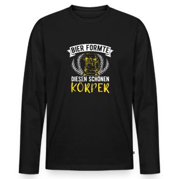 Bier Formte Diesen Schönen Körper Saufen Bier Bier - Männer Premium Bio Langarmshirt - Schwarz - Vorne - Nico (187cm)