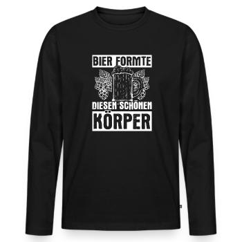 Beer Drinking Beer Fun Party Holiday Booze Party Bie - Men's Premium Organic Long Sleeve Shirt - black - Front - Nico (187cm)