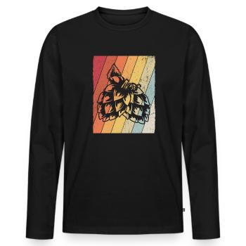 Vintage Bier Biertrinken Bier Fun Beerpong Hopfen - Männer Premium Bio Langarmshirt - Schwarz - Vorne - Nico (187cm)