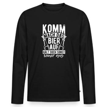 Beer Drinking Beer Fun Pub Drinking Drinking Spree Beer Tr - Men's Premium Organic Long Sleeve Shirt - black - Front - Nico (187cm)