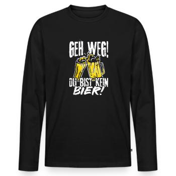 Go away you're not a beer pub hops booze tri - Men's Premium Organic Long Sleeve Shirt - black - Front - Nico (187cm)