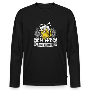 Beer Drinking Beer Fun Pub Hops Drinking Drinking - Men's Premium Organic Long Sleeve Shirt - black - Front - Nico (187cm)