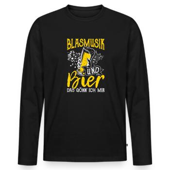 Blasmusik Und Bier Das Gönn Ich Mir Party Bier Mus - Männer Premium Bio Langarmshirt - Schwarz - Vorne - Nico (187cm)