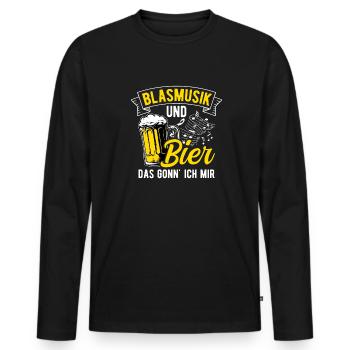 Biertrinken Bier Fun Kneipe Saufen Party Bier Musi - Männer Premium Bio Langarmshirt - Schwarz - Vorne - Nico (187cm)