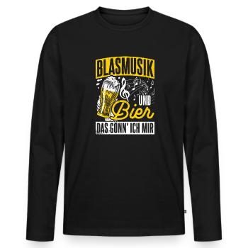 Biertrinken Bier Fun Kneipe Musik Sauftour Biertri - Männer Premium Bio Langarmshirt - Schwarz - Vorne - Nico (187cm)