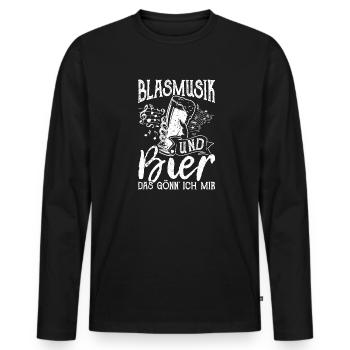 Biertrinken Bier Fun Kneipe Musik Sauftour Biertri - Männer Premium Bio Langarmshirt - Schwarz - Vorne - Nico (187cm)