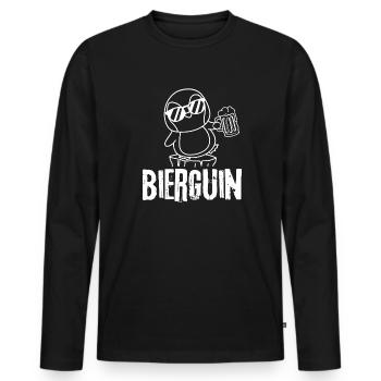 Bierguin Penguin Bier Bierpong Saufen Sauftour Bie - T-shirt manches longues Premium bio Homme - noir - Devant - Nico (187cm)