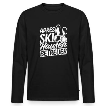 APRÉS SKI Bunnies Betruer Skiing Ski Snowboard - T-shirt manches longues Premium bio Homme - noir - Devant - Nico (187cm)