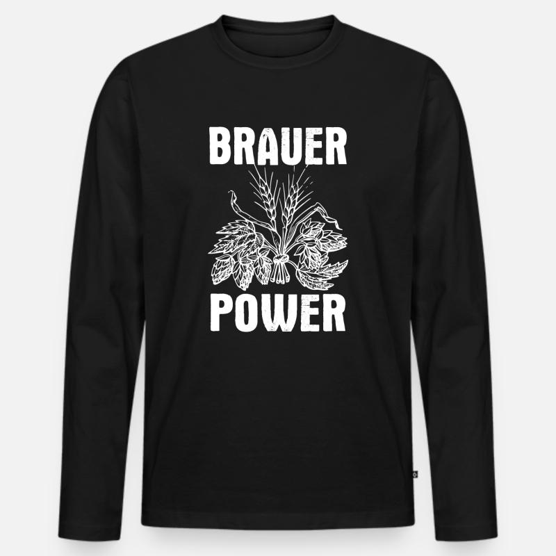 Brauer Power - Männer Premium Bio Langarmshirt - Schwarz