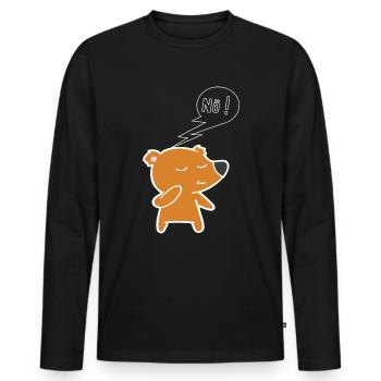 Nö mit Seehund lustiger Comic für Neinsager Nope - Männer Premium Bio Langarmshirt - Schwarz - Vorne - Nico (187cm)
