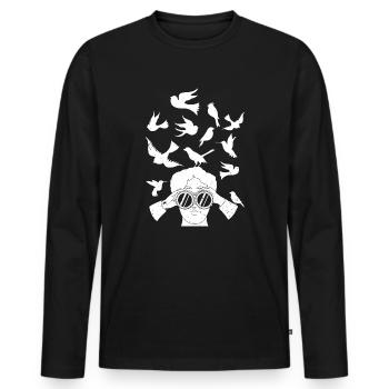 Cadeau ornithologue ornithologue Twitcher cadeau - T-shirt manches longues Premium bio Homme - noir - Devant - Nico (187cm)