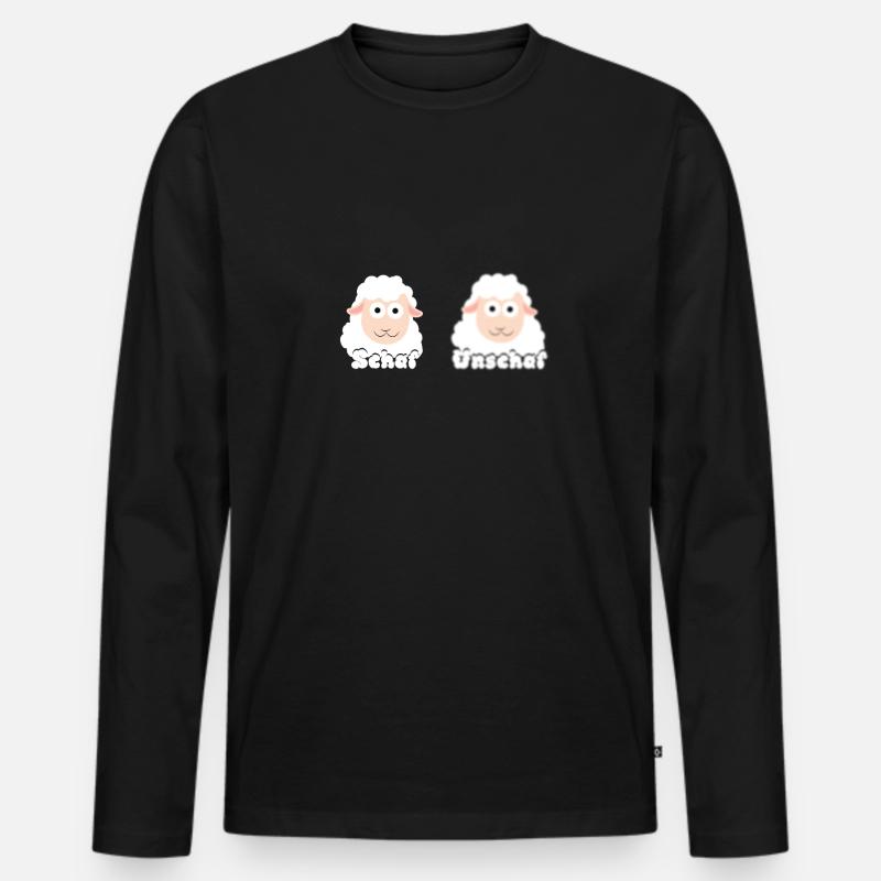 Schaf Unschaf - Männer Premium Bio Langarmshirt - Schwarz