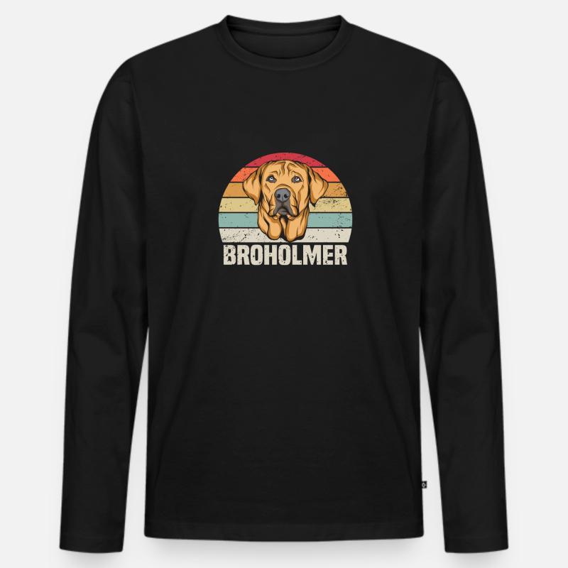 Broholmer - Männer Premium Bio Langarmshirt - Schwarz