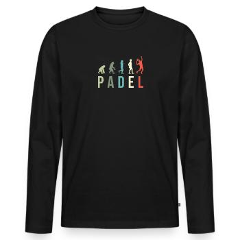 Padel Vintage Impact Evolution - Men's Premium Organic Long Sleeve Shirt - black - Front - Nico (187cm)