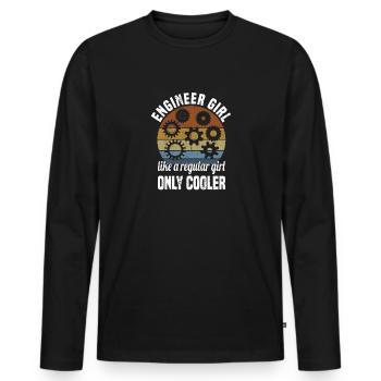 Ingénieur de train Filles Train Rails - T-shirt manches longues Premium bio Homme - noir - Devant - Nico (187cm)