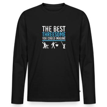 Jeux à boire Booze Lustig Festival Beer Threesome - T-shirt manches longues Premium bio Homme - noir - Devant - Nico (187cm)